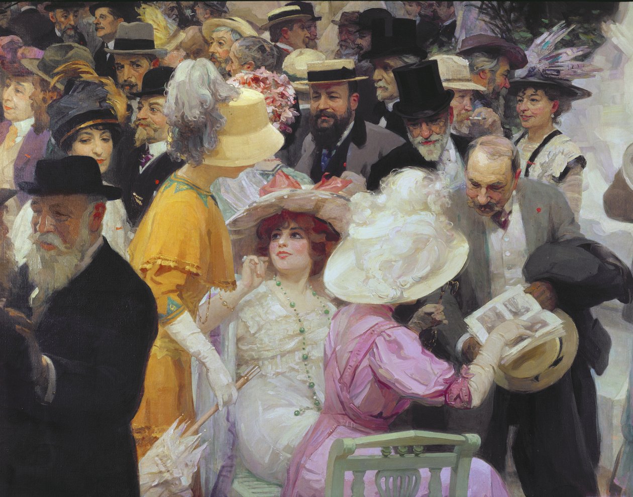 Piątek w Salonie Artystów Francuskich, 1911 olej na płótnie detal z 64809 autorstwa Jules Alexandre Gruen or Grun