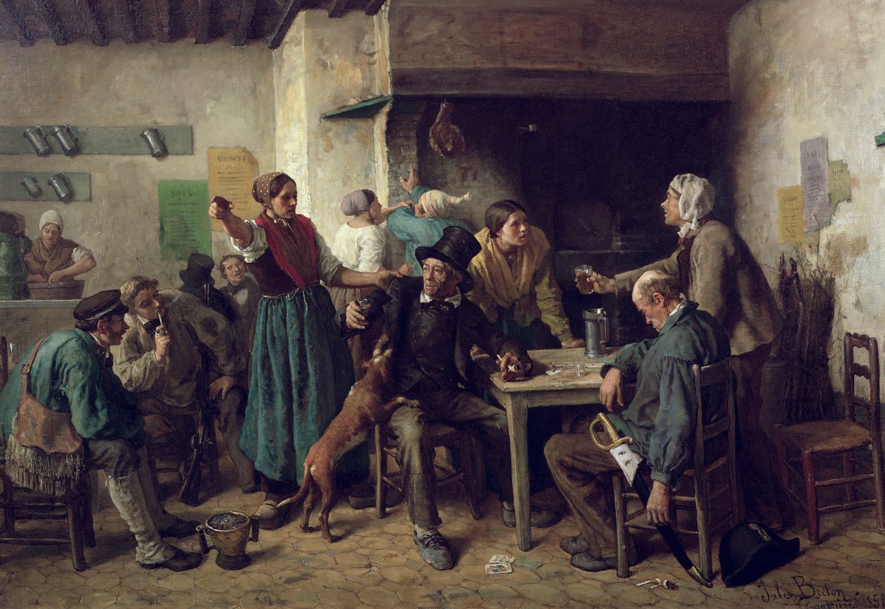 Sklep z winem poniedziałek, 1858 autorstwa Jules Breton