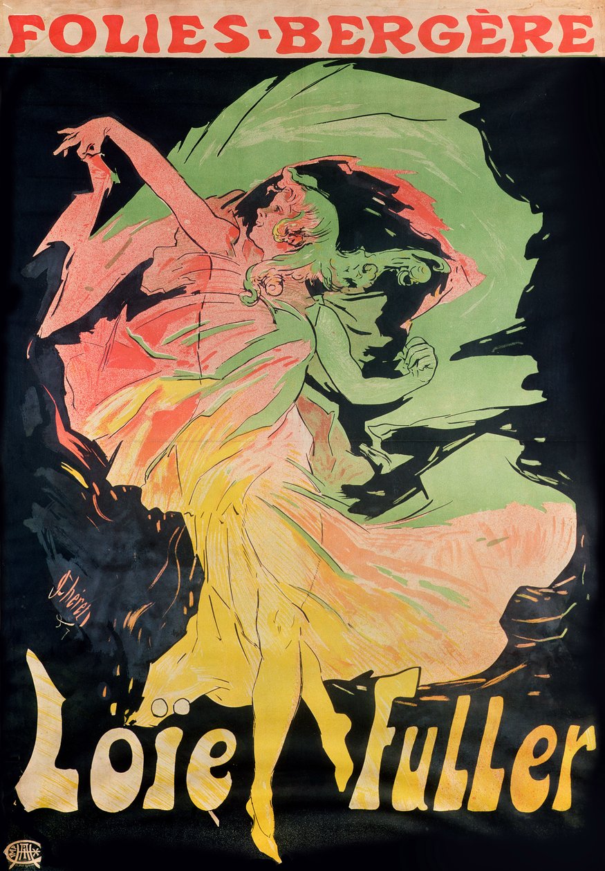 Folies Bergere: Loie Fuller, Francja, 1897 autorstwa Jules Cheret
