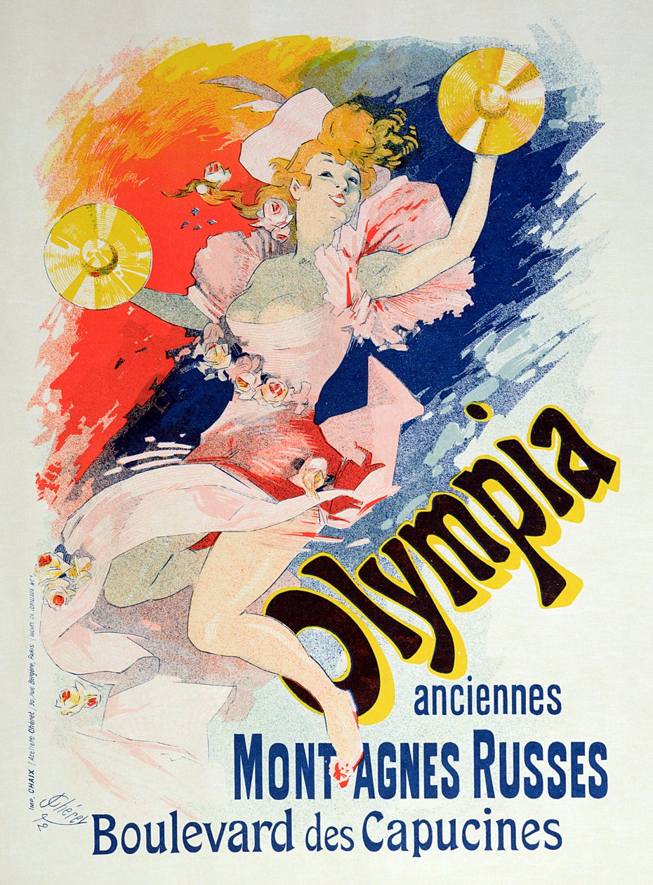 Plakat reklamujący „Olympia”, Boulevard des Capucines, 1892 autorstwa Jules Cheret