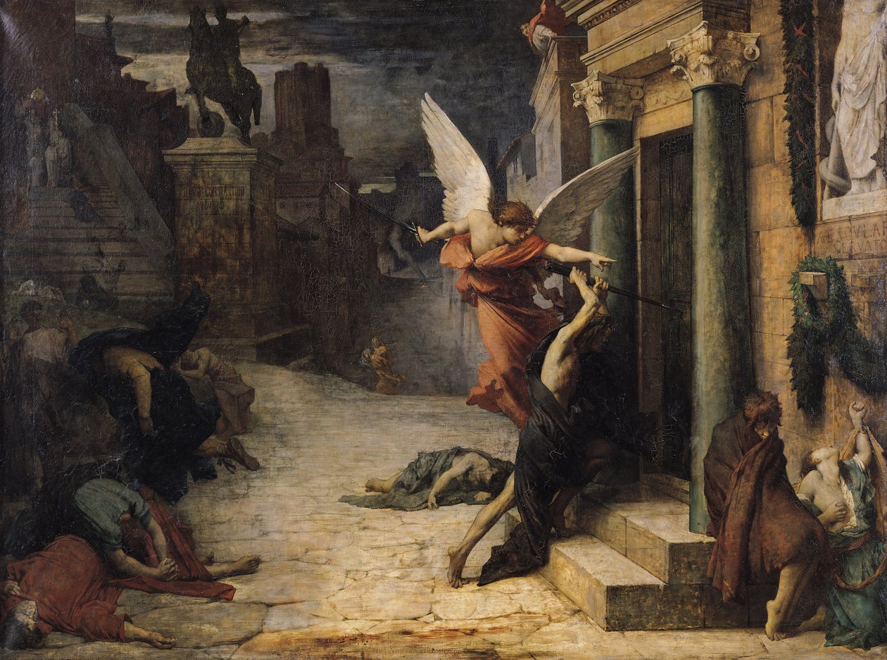 Plaga w Rzymie, 1869 autorstwa Jules Elie Delaunay