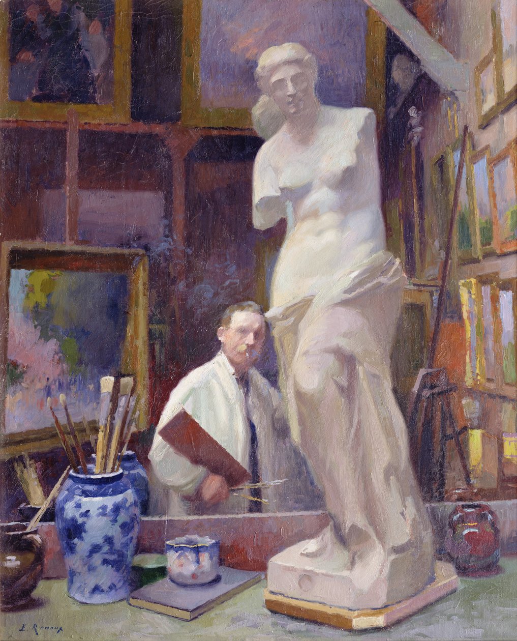 Ernest Renoux w swojej pracowni, 50, rue Saint-Didier autorstwa Jules Ernest Renoux