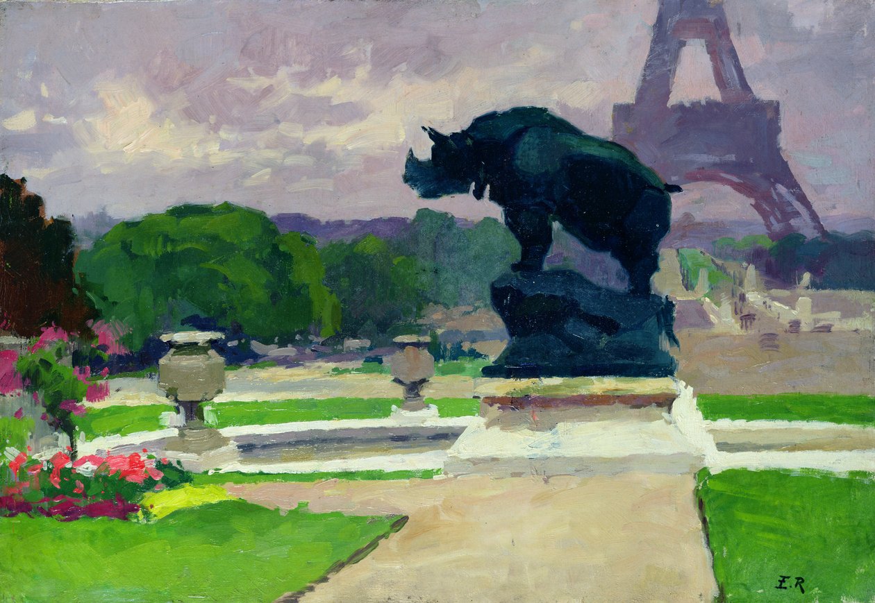 د ټروکاډرو باغونه او ګنډونه د جاکمارټ پولی لخوا autorstwa Jules Ernest Renoux