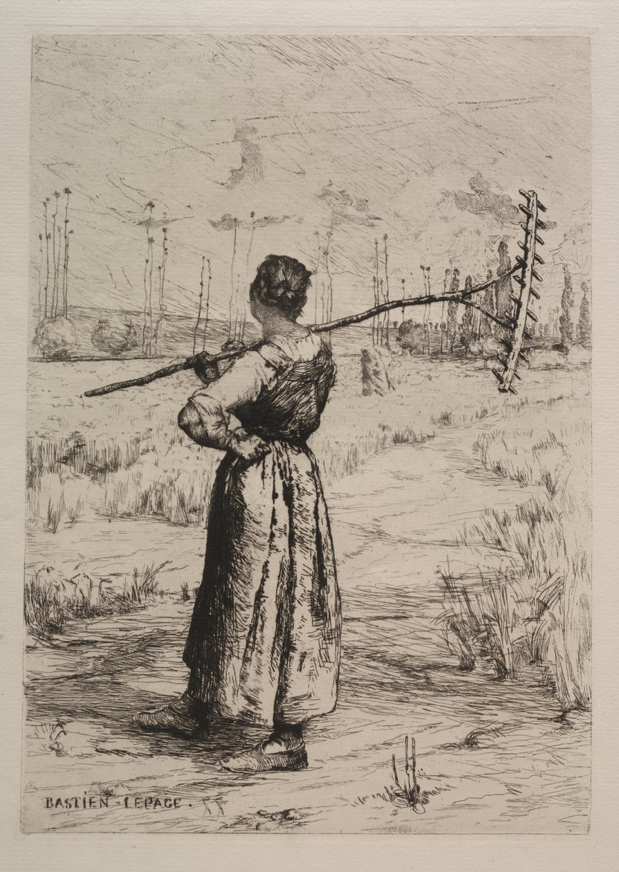 Powrót z pól, XIX wiek. autorstwa Jules Bastien Lepage