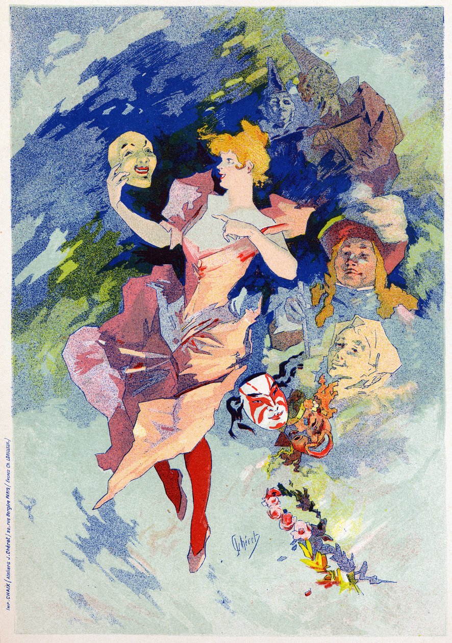 Alegoria komediowa, koniec XIX wieku (ilustracja) autorstwa Jules Cheret
