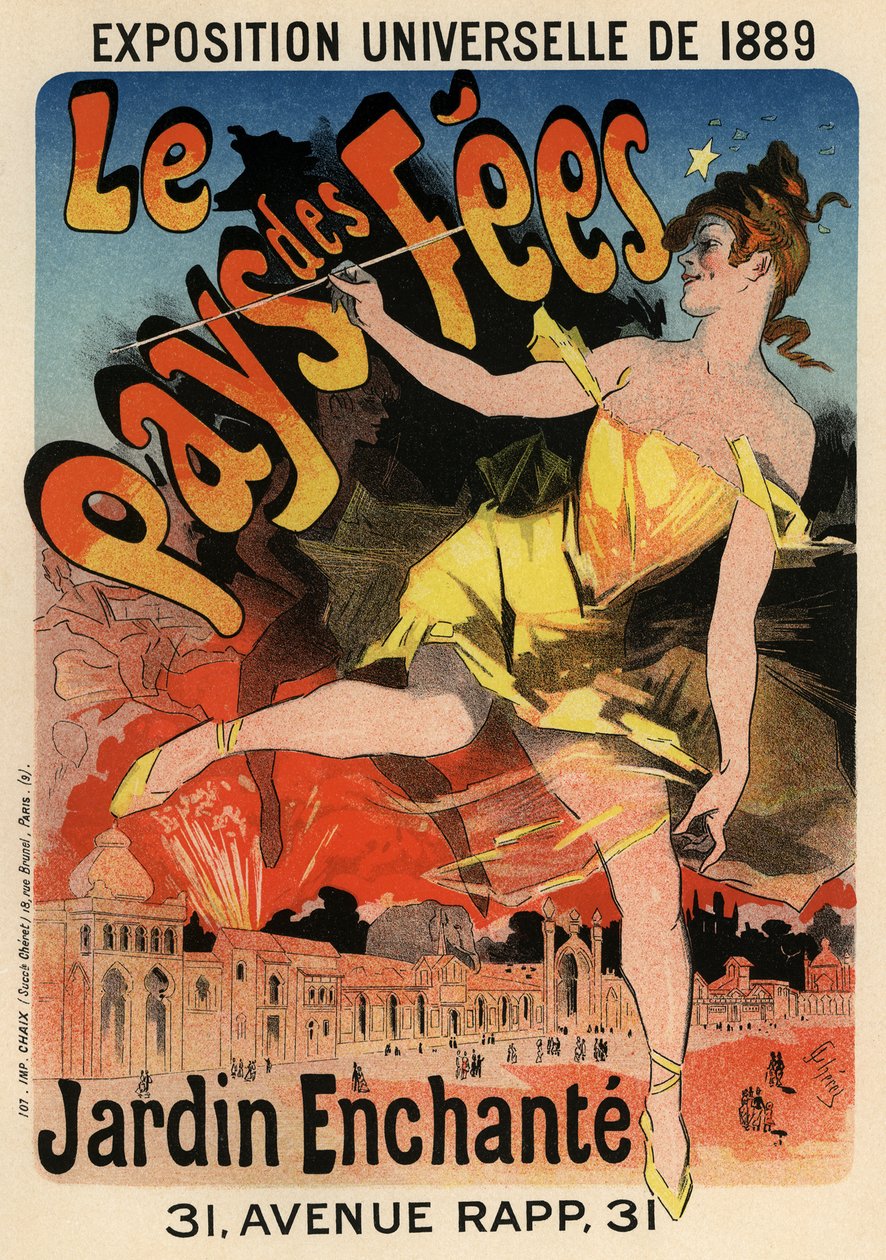 Plakat Krainy Wróżek, 1889 autorstwa Jules Cheret