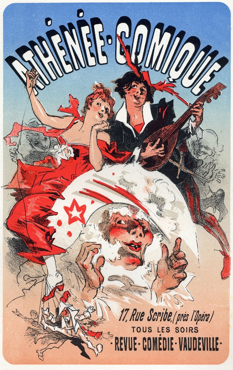 Teatr Athenee Comique, ok. 1870-1880 (plakat) autorstwa Jules Cheret