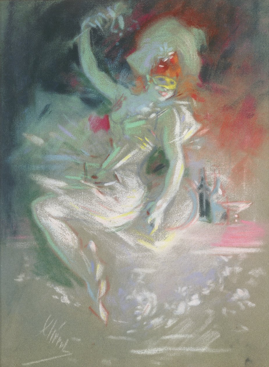 Maskarada, lata 90. XIX wieku (pastel na papierze) autorstwa Jules Cheret
