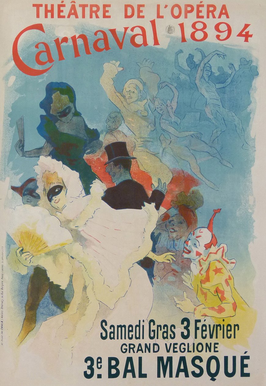 Teatr operowy, karnawał 1894, 1894 autorstwa Jules Cheret