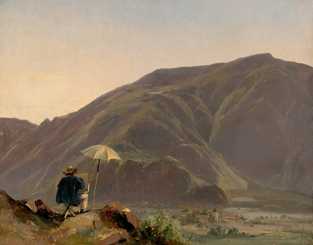 Widok Bozena z malarzem, 1837 r. autorstwa Jules Coignet