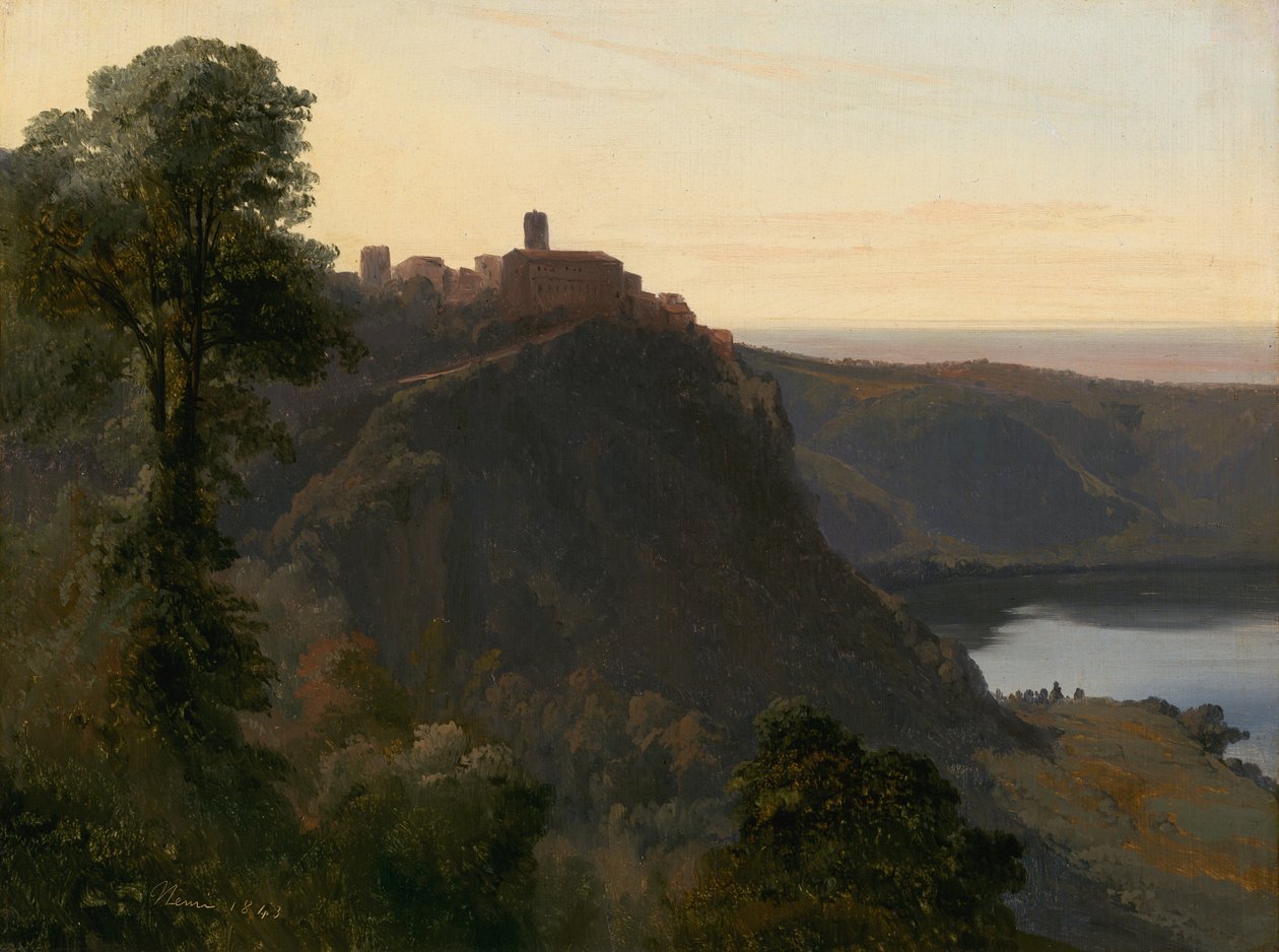 Widok na jezioro Nemi, 1843. autorstwa Jules Coignet
