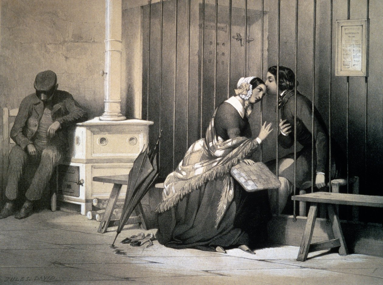 Więzień, Jules David (1808-1892), rycina, Francja autorstwa Jules David