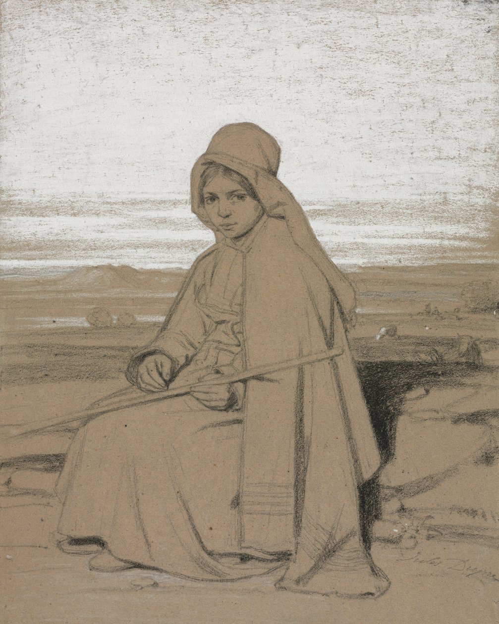 Siedzący pasterz autorstwa Jules Dupré