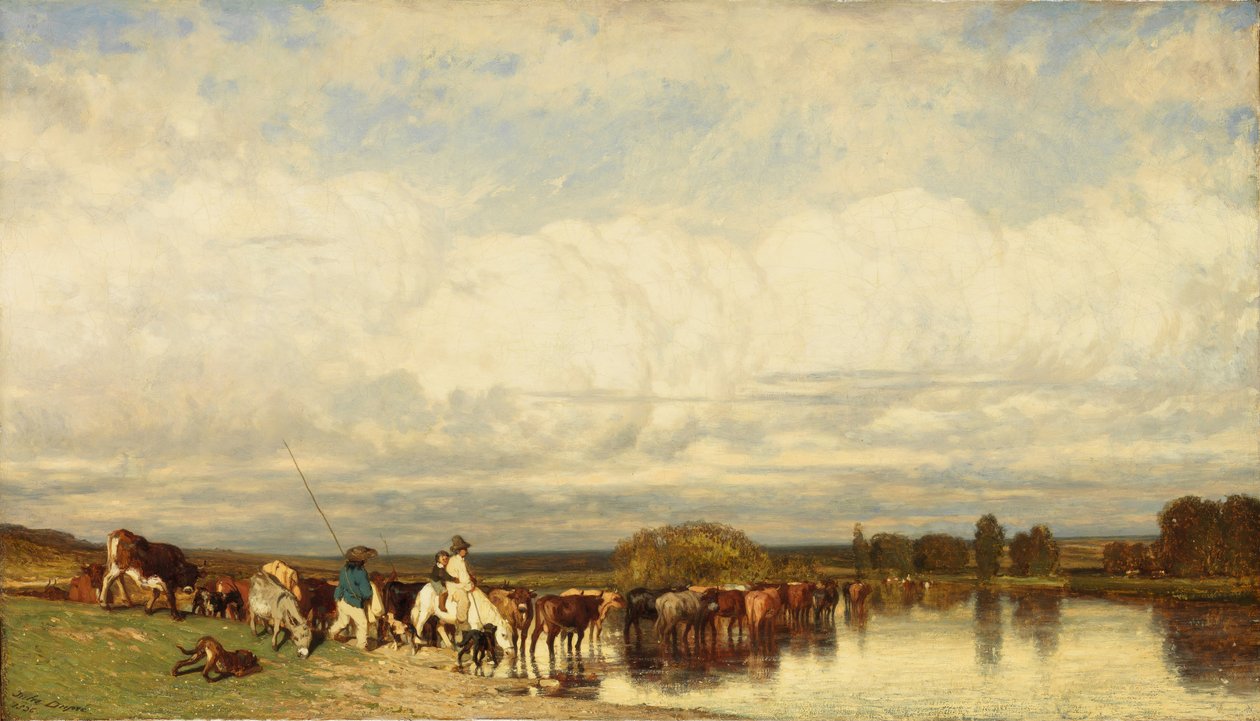 Krowy przechodzące przez bród, 1836. autorstwa Jules Dupré