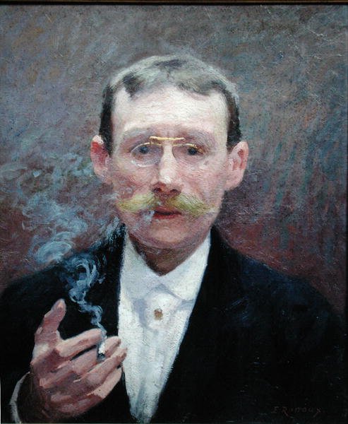 Autoportret, Palenie autorstwa Jules Ernest Renoux