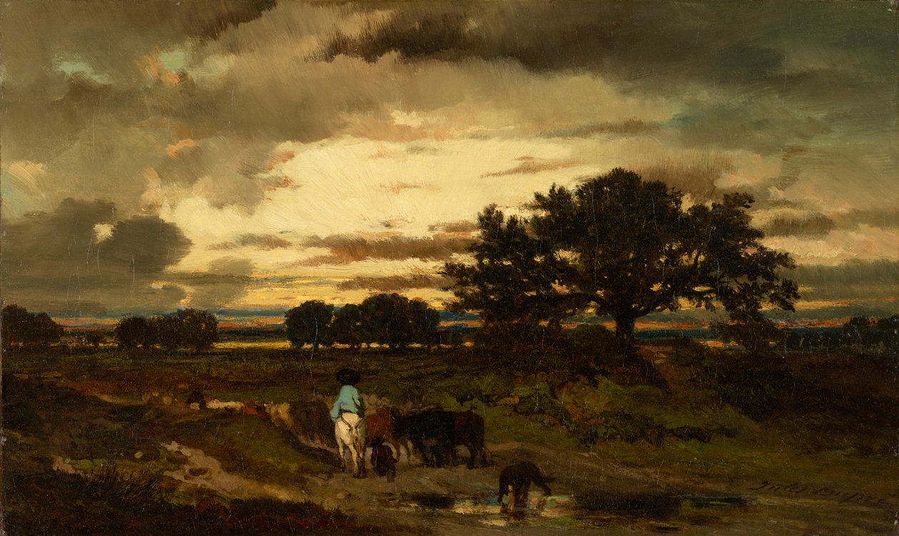 zachód słońca autorstwa Jules Louis Dupré