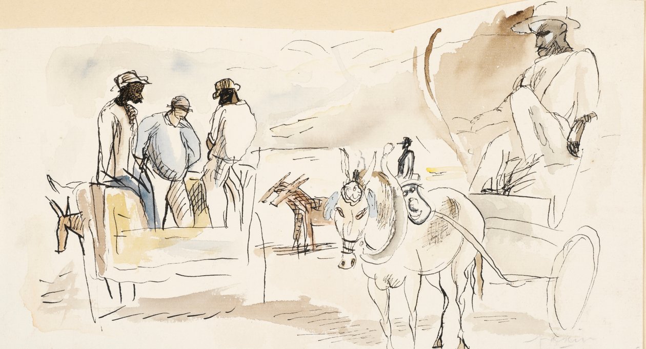 Czarny i dwa wózki autorstwa Jules Pascin