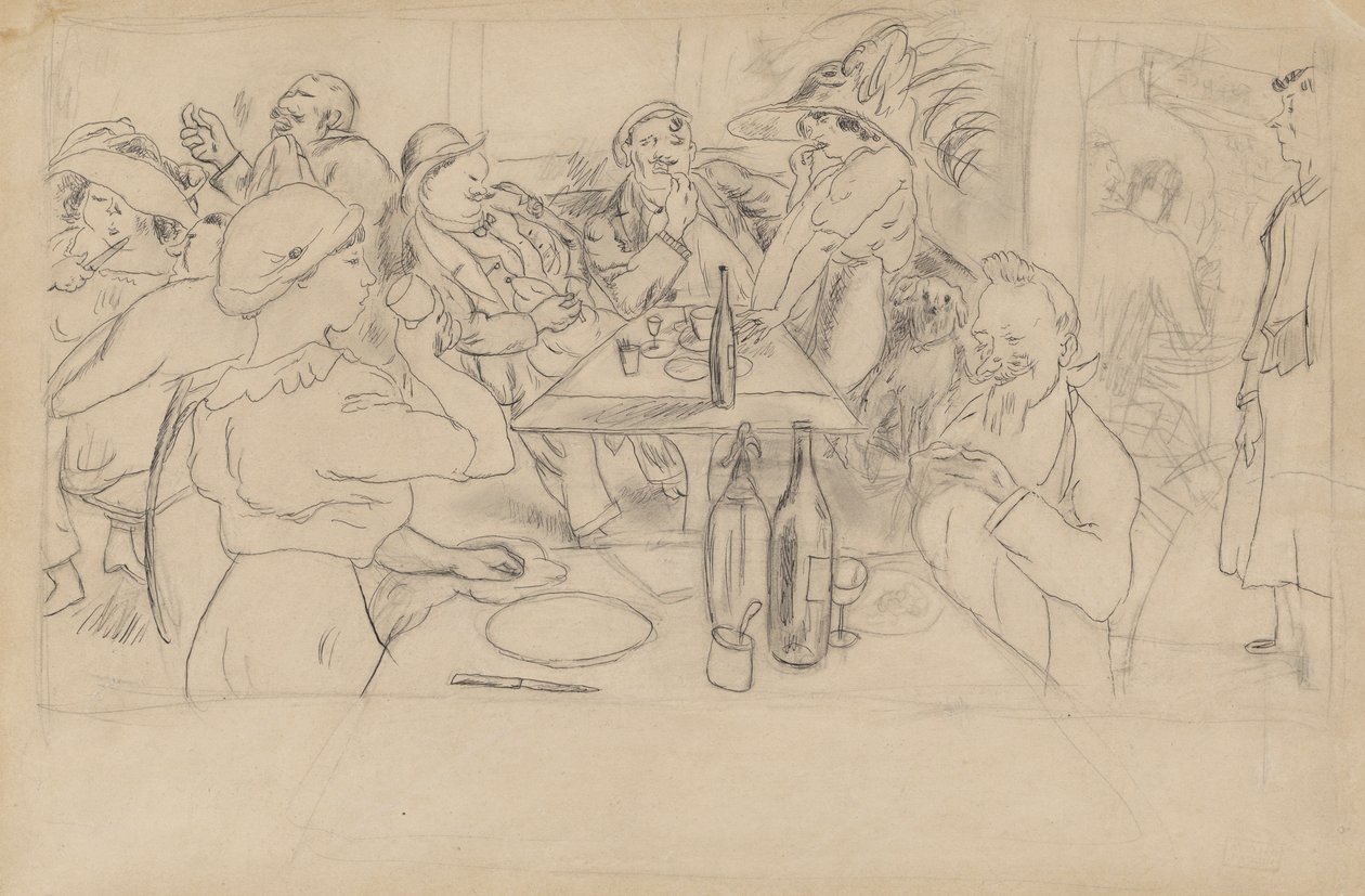 Kawiarnia? Scena autorstwa Jules Pascin