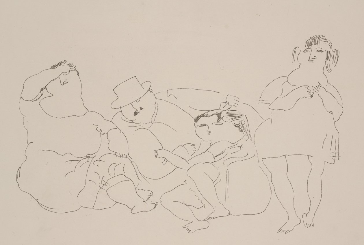 Rodzina, ok. 1923-25 (lito) autorstwa Jules Pascin