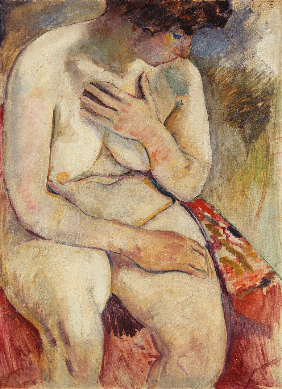 Siedząc nago; Nu Assis, 1907 autorstwa Jules Pascin
