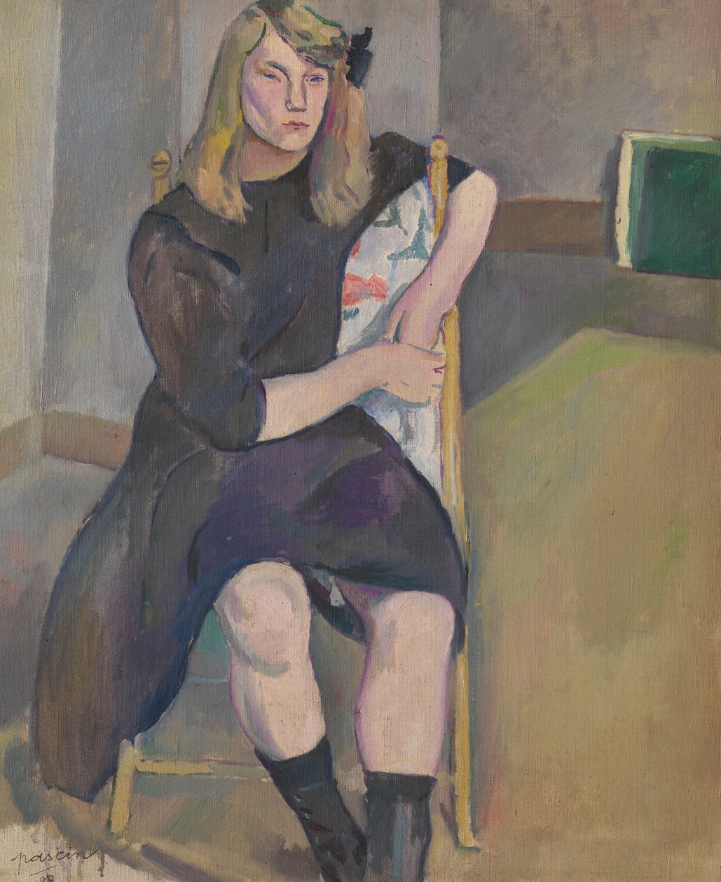 Siedząca dziewczyna autorstwa Jules Pascin