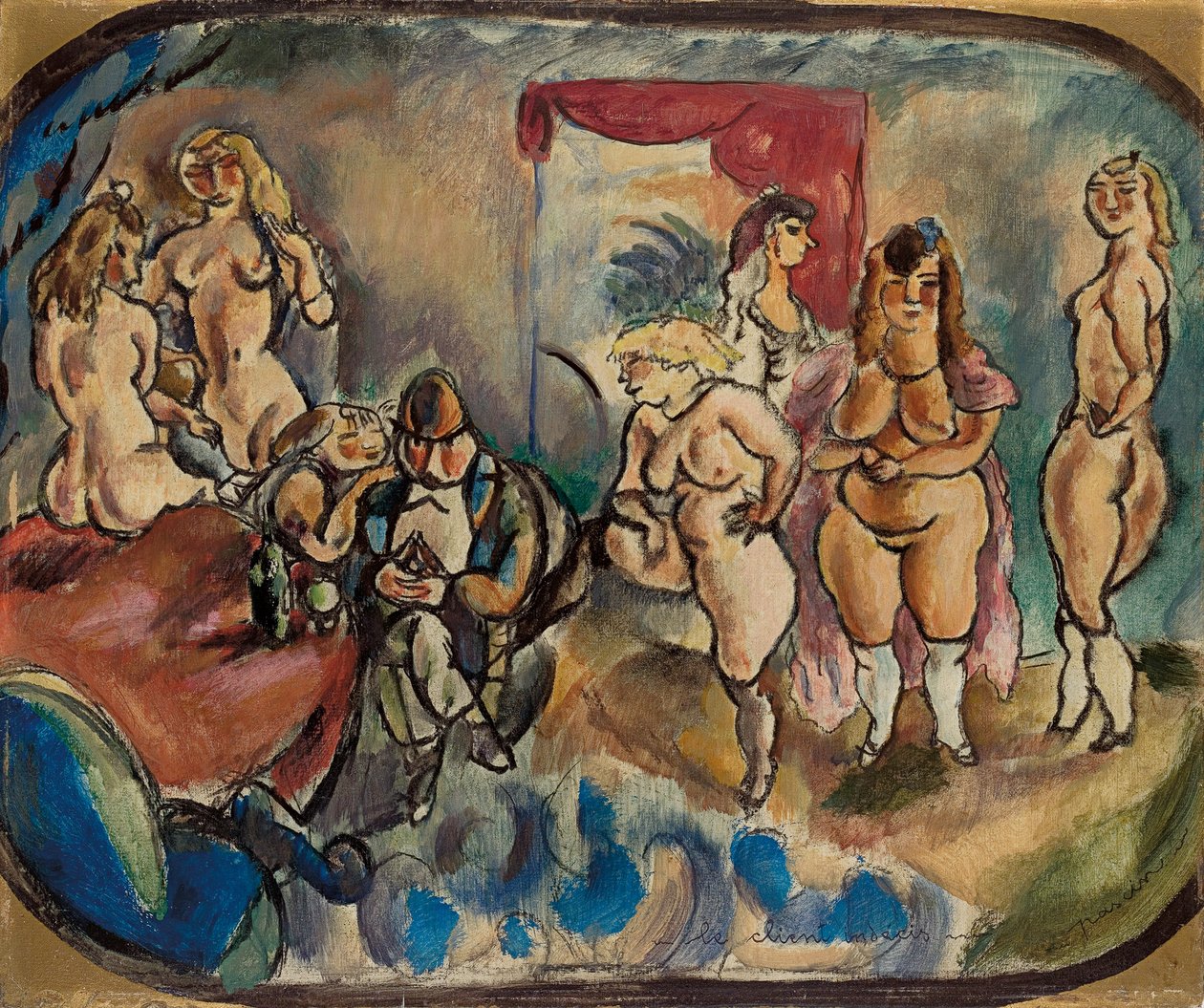 Klient niezdecydowany; Niezdecydowany klient, 1916 autorstwa Jules Pascin