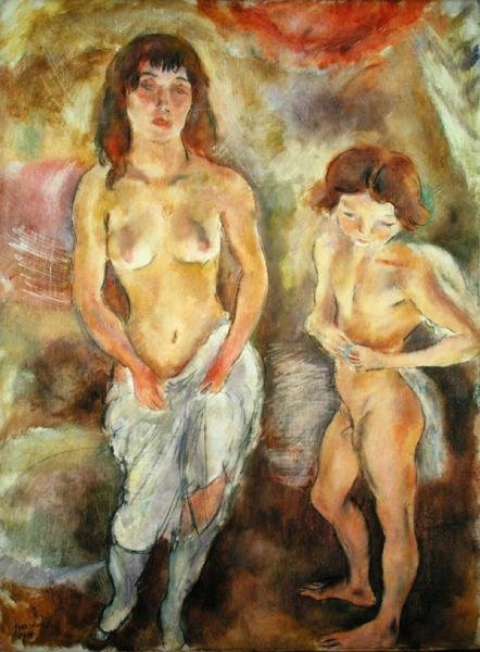 Dwa stojące akty autorstwa Jules Pascin