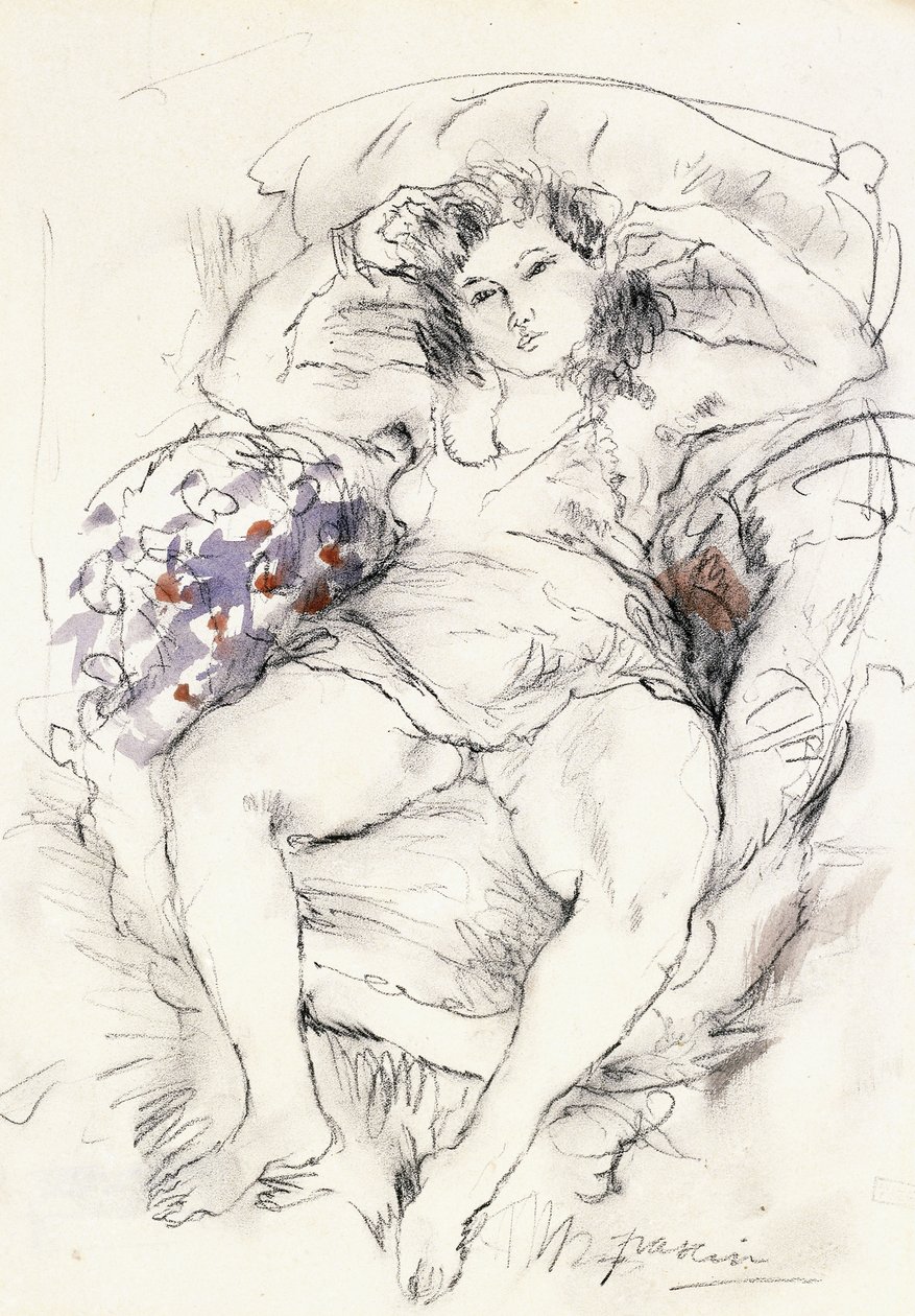 Kobieta na krześle, 1925-1926 autorstwa Jules Pascin
