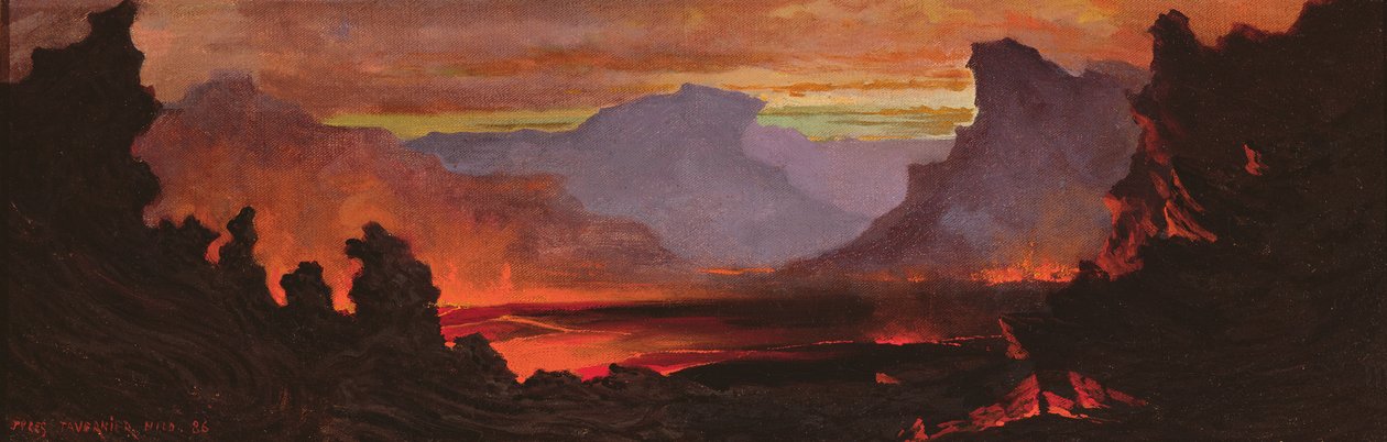 Wulkan Hilo, Hawaje, 1886 autorstwa Jules Tavernier