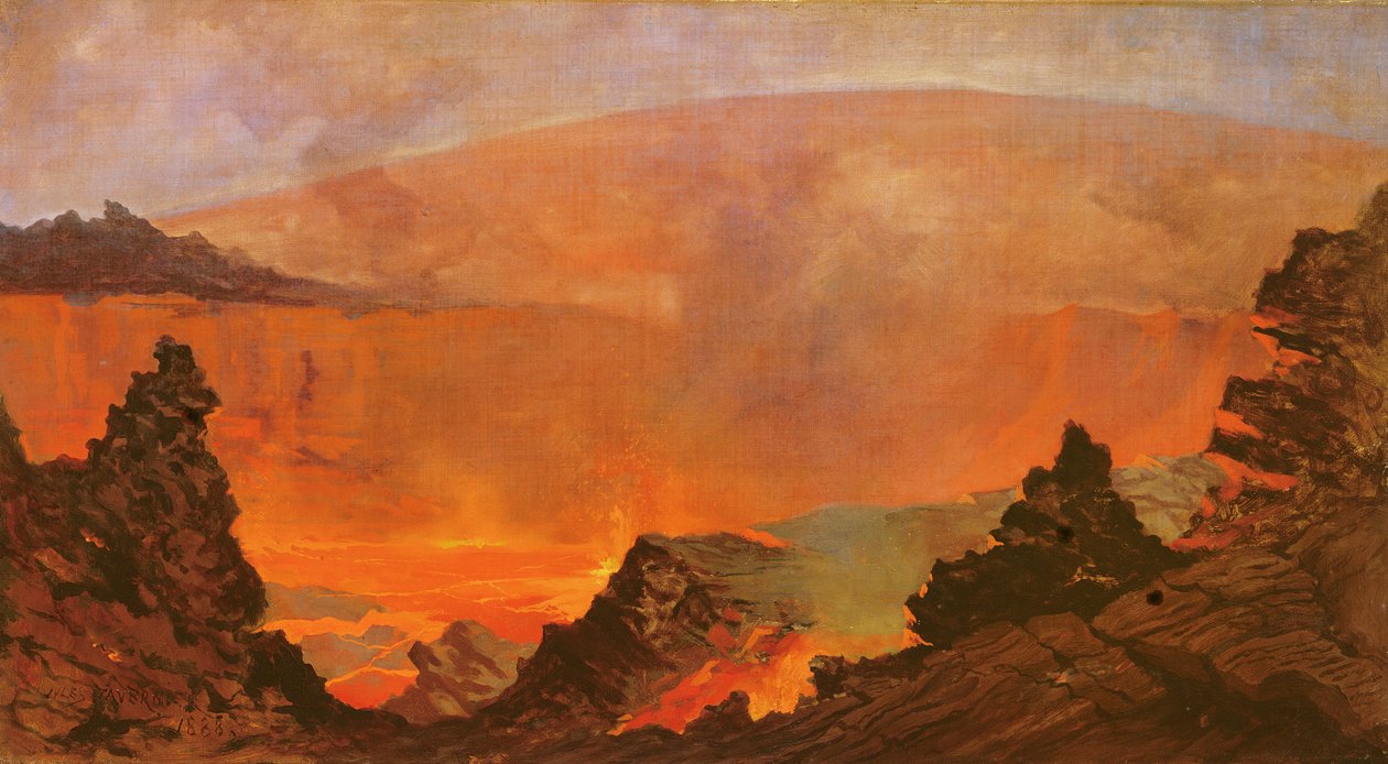 Wulkan na Hawajach, 1888 r. autorstwa Jules Tavernier