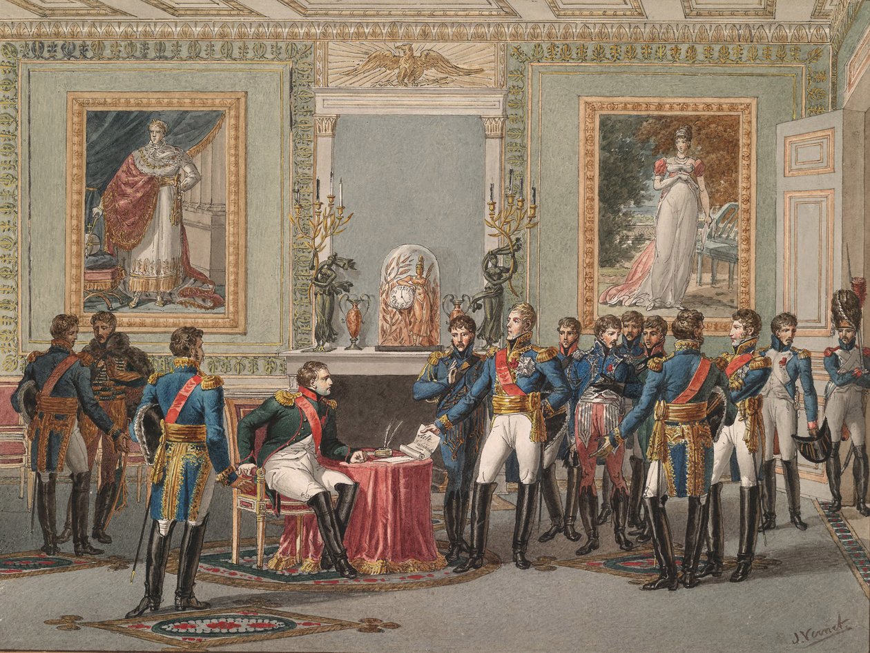 Abdykacja Napoleona w Fontainebleau, 1815 autorstwa Jules Vernet