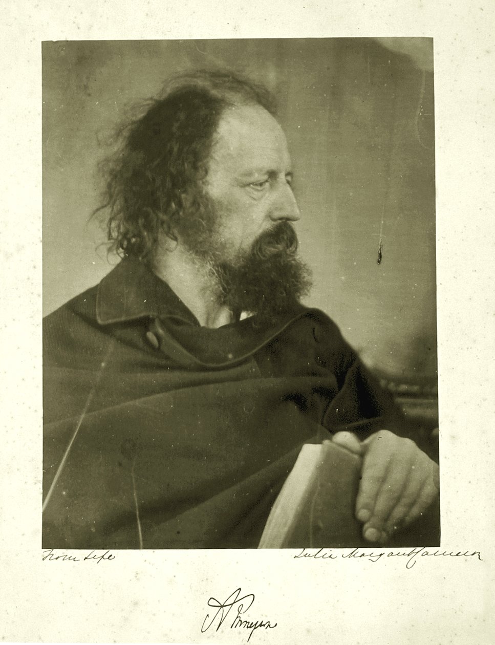 Alfred Tennyson, Brudny Mnich, 1865 (druk albumowy) autorstwa Julia Margaret Cameron