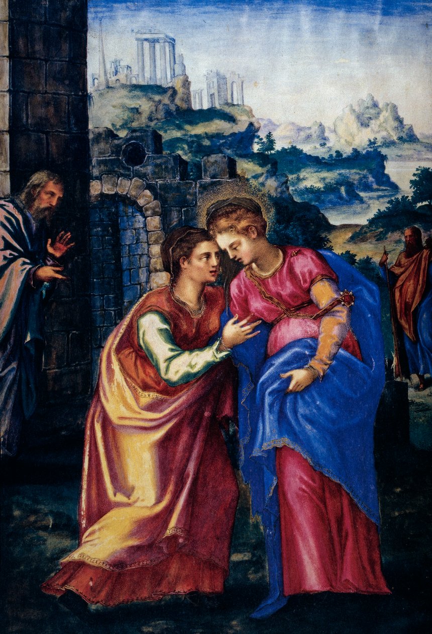 Nawiedzenie, z faksymile Brewiarza króla Filipa II Hiszpańskiego, 1569 (pergamin) autorstwa Julian and Leon, Andres de Fuente del Saz