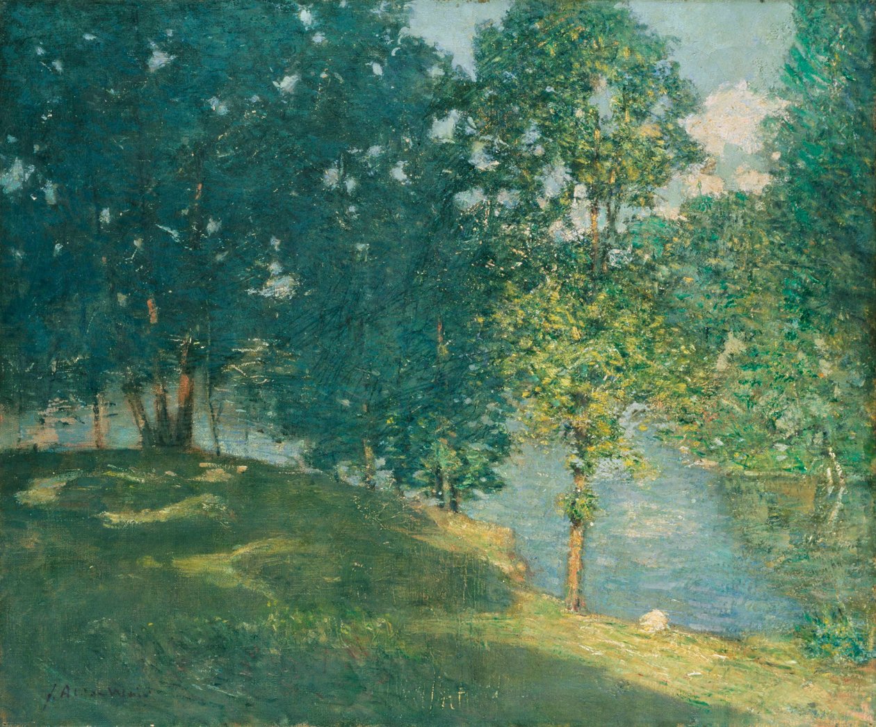 Popołudnie nad stawem autorstwa Julian Alden Weir