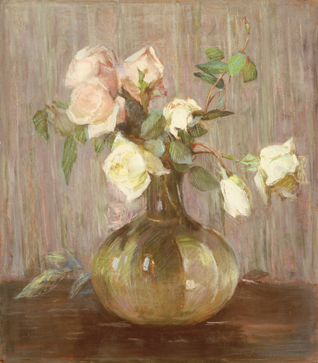 Wazon z różami, ok. 1880 r. autorstwa Julian Alden Weir