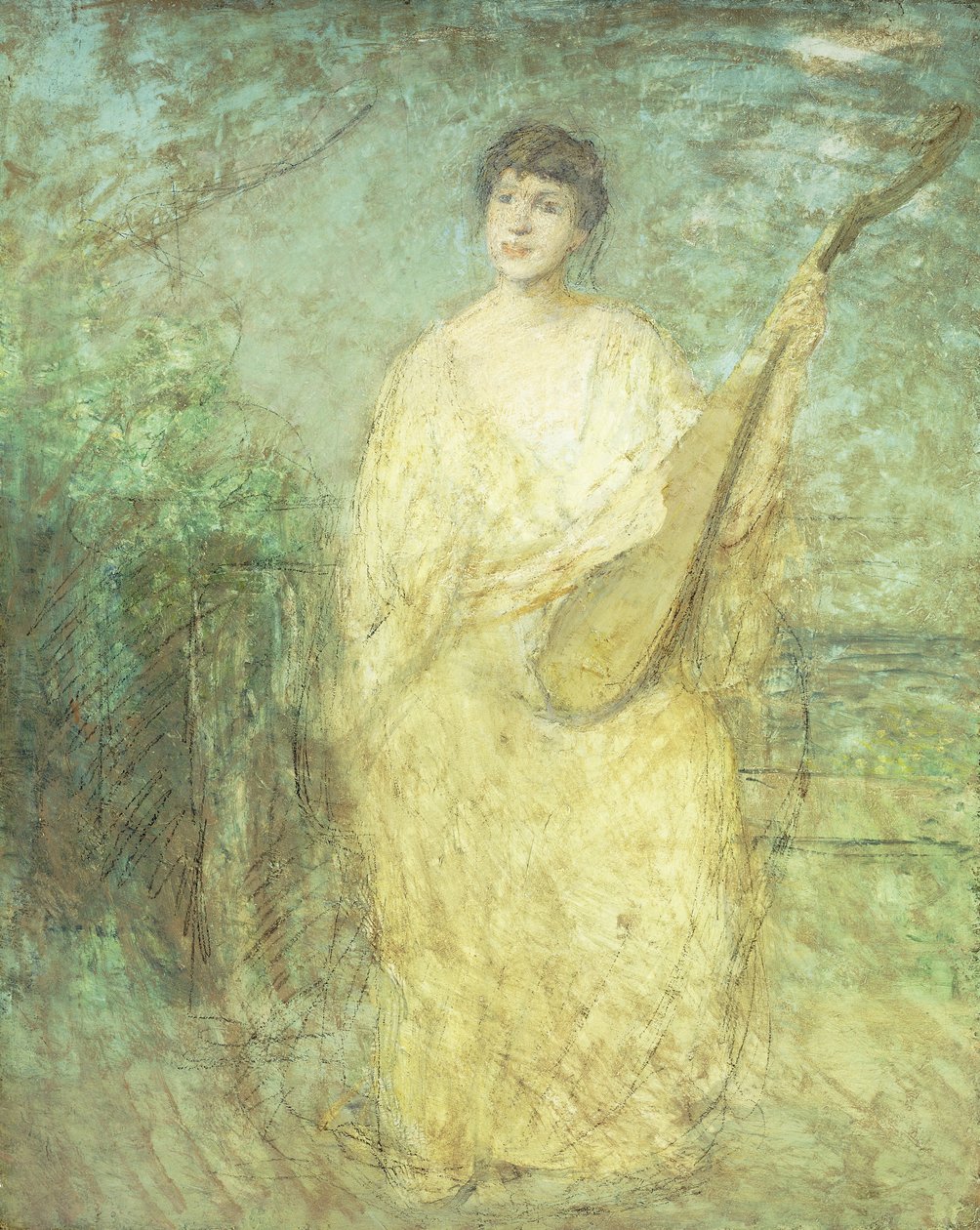 Model z lutnią, autorstwa Julian Alden Weir