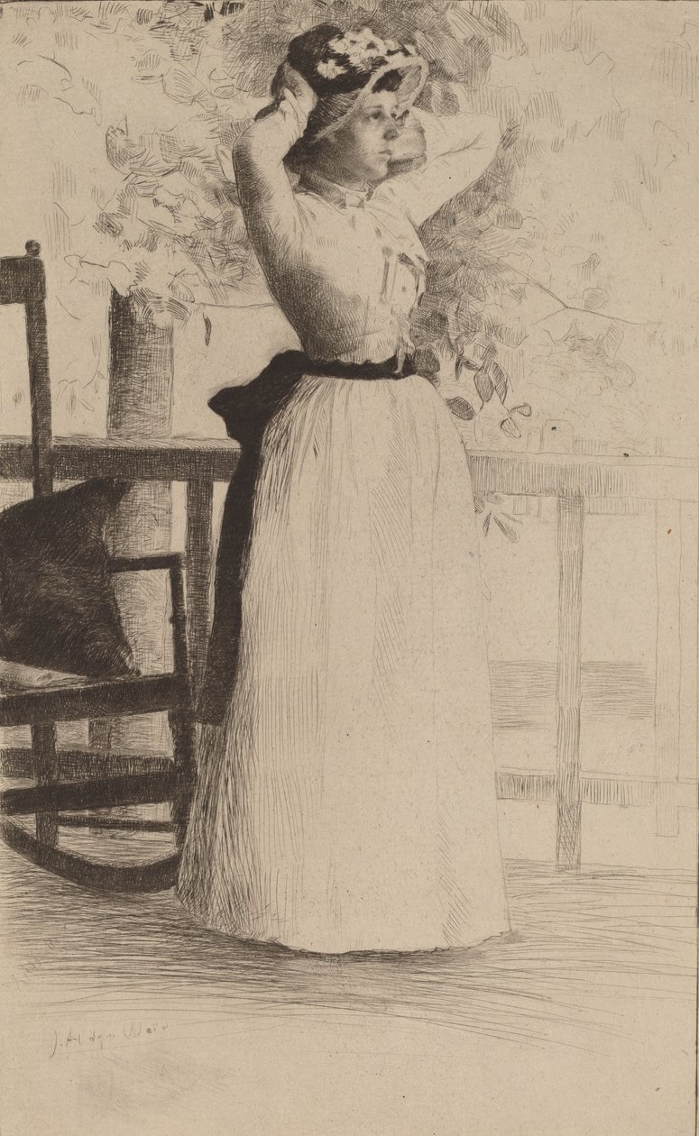 Portret panny Hoe, 1889. autorstwa Julian Alden Weir