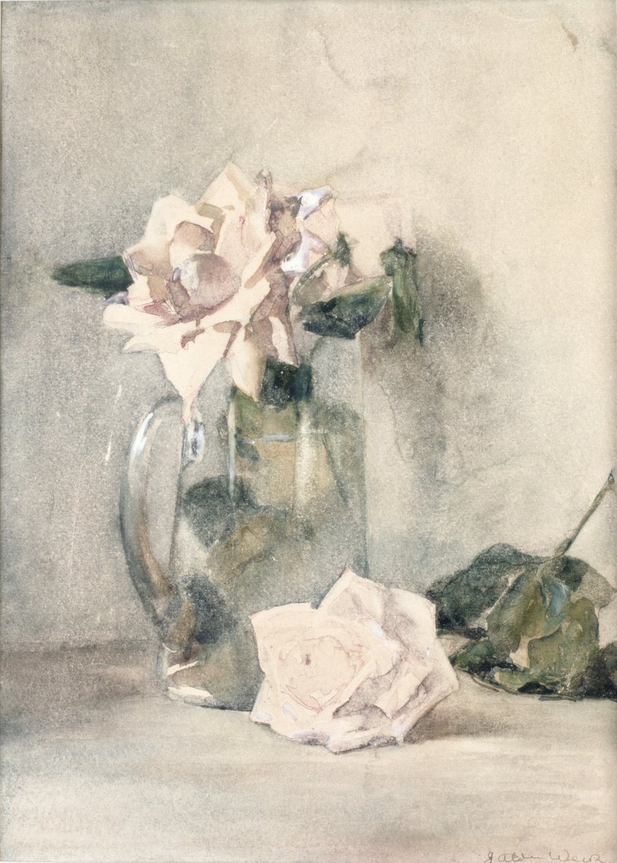 Studium róż (wc na papierze) autorstwa Julian Alden Weir