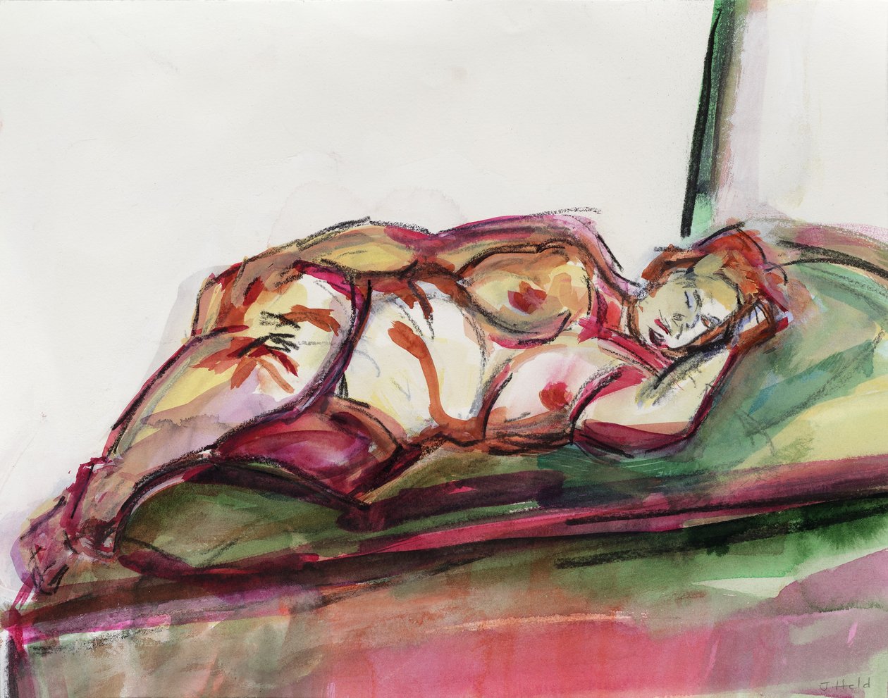 Gruba Śpiąca Nago, 2015, autorstwa Julie Held