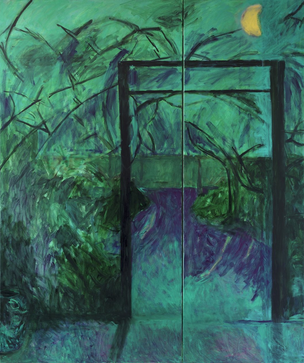 Moonlit Garden (olej na płótnie) autorstwa Julie Held