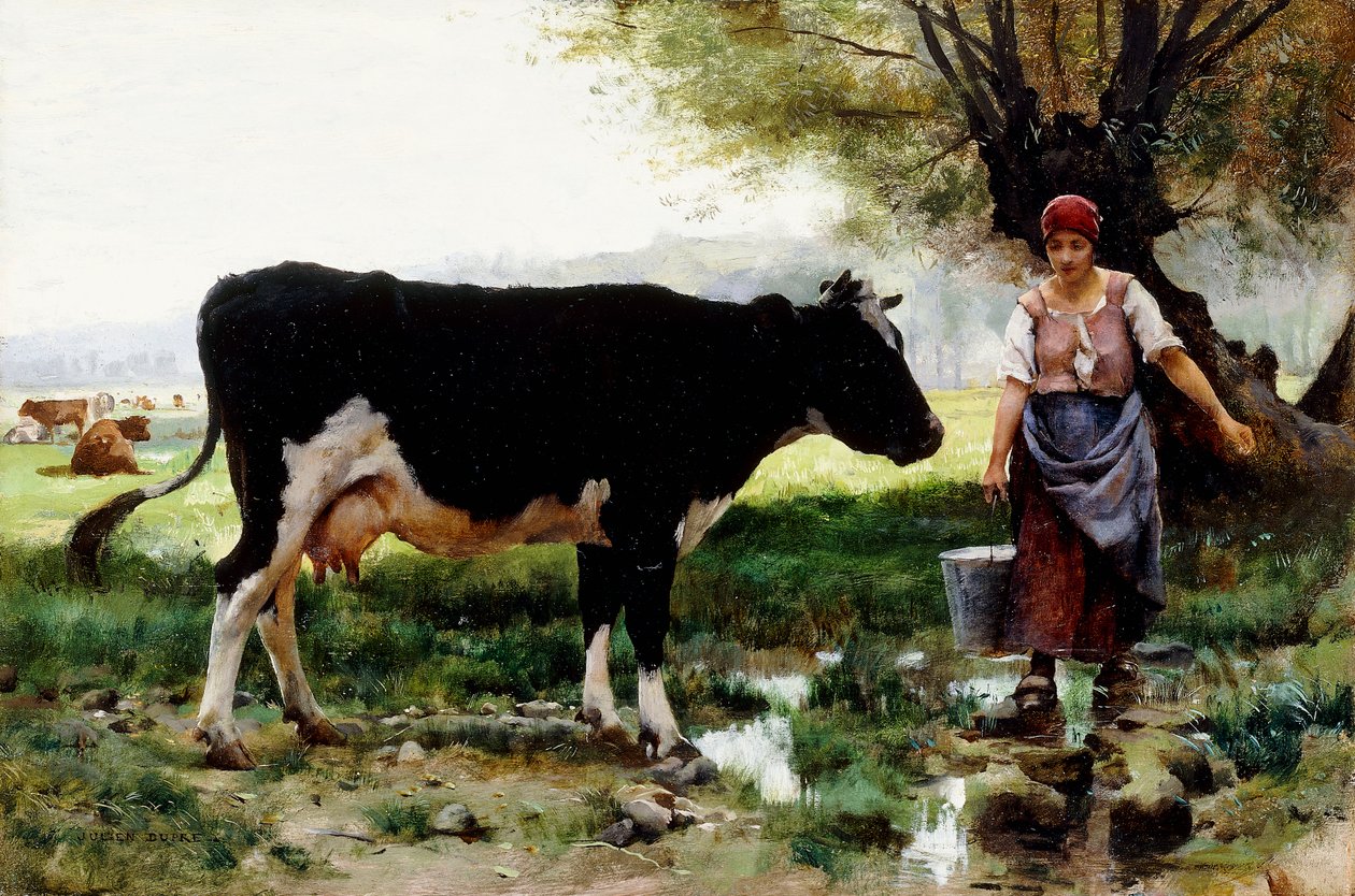 Dojarka z krową, autorstwa Julien Dupre
