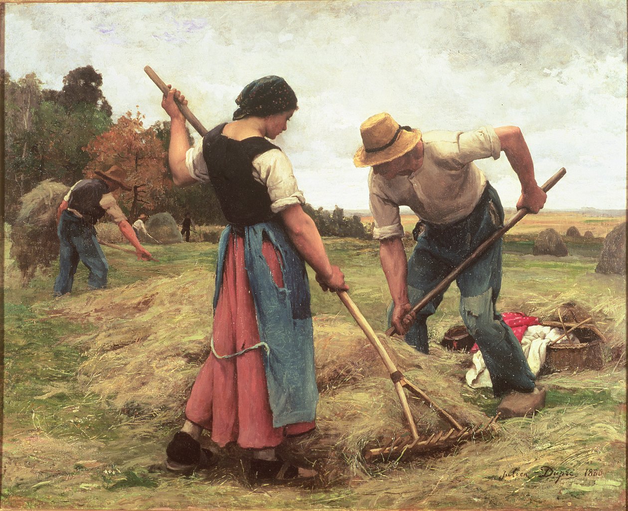 Sianokosy, 1880 (płyta płócienna) autorstwa Julien Dupre