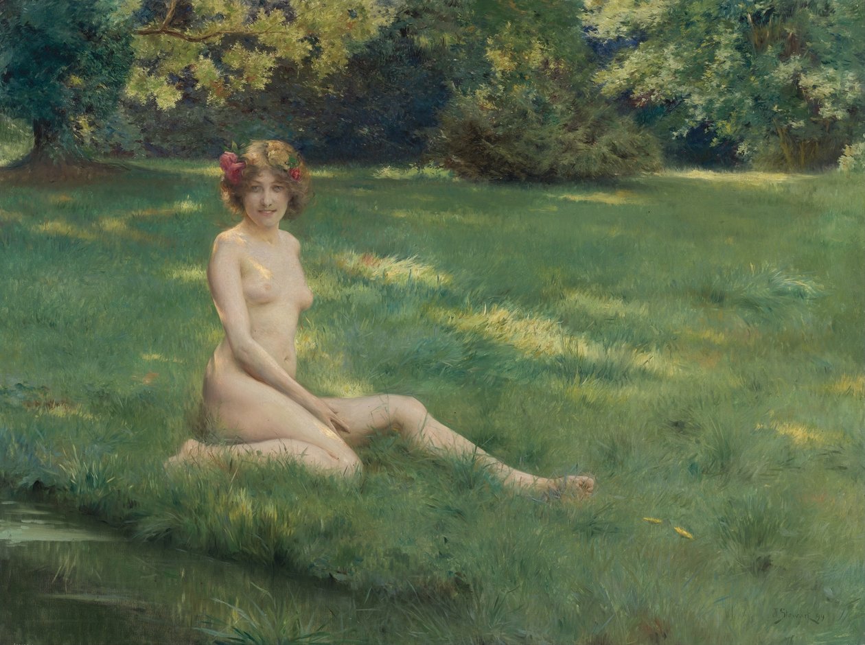 Angielski: Roześmiana Panna autorstwa Julius Leblanc Stewart