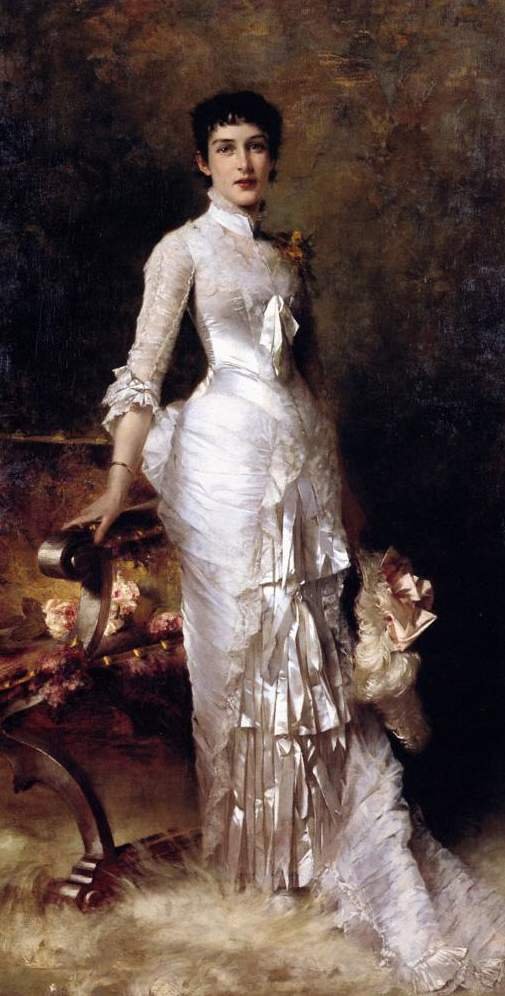 Młoda piękność w białej sukience autorstwa Julius Leblanc Stewart
