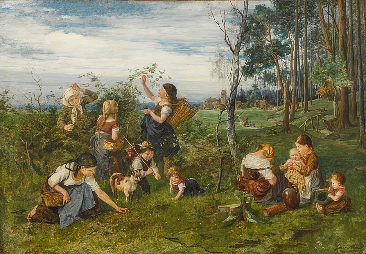 W malinach. 1876 autorstwa Julius Adam