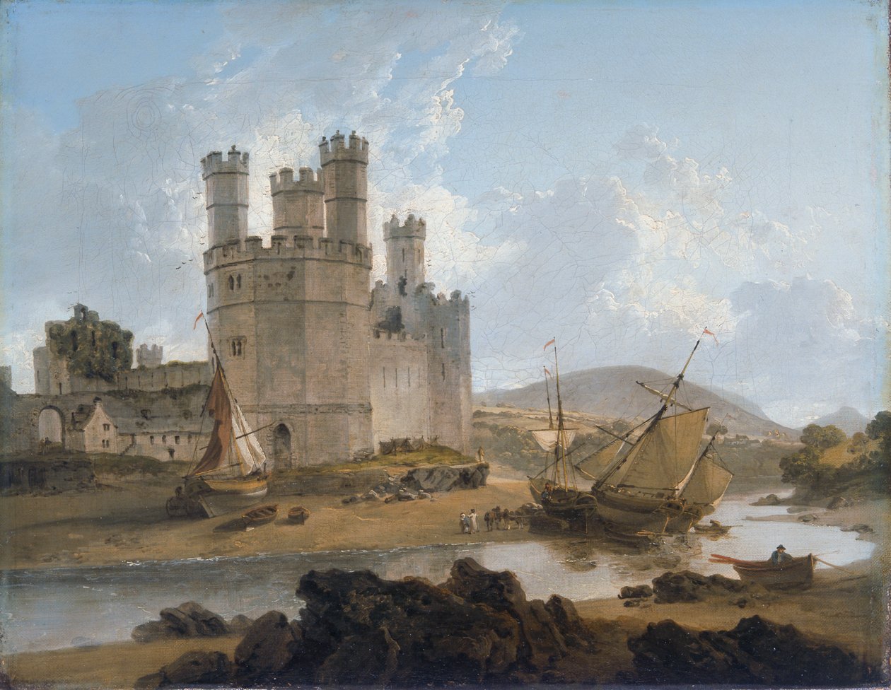„Zamek Caernarvon”, 1792 r. autorstwa Julius Caesar Ibbetson