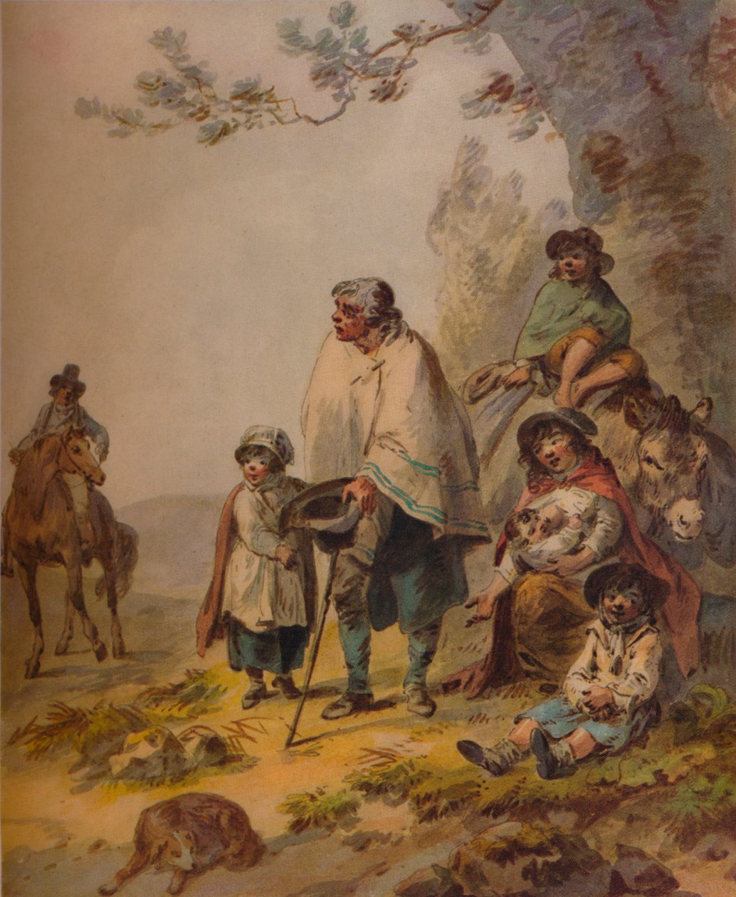 Cygańscy żebracy, ok. 1795 autorstwa Julius Caesar Ibbetson