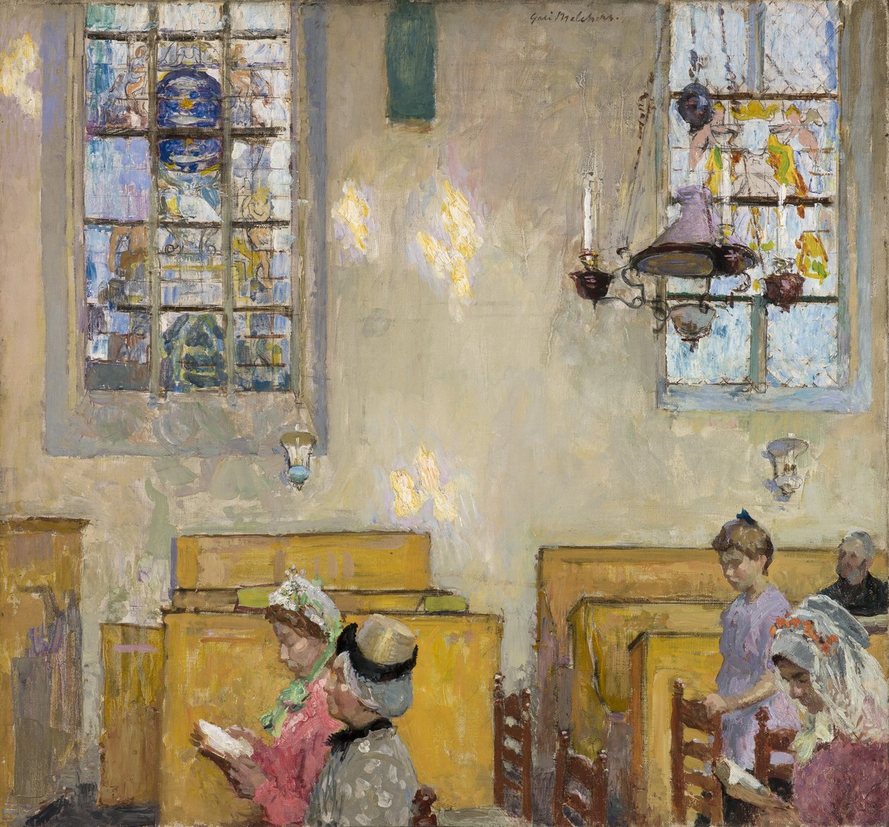 Nieszpory, ok. 1910 (olej na płótnie) autorstwa Julius Gari Melchers