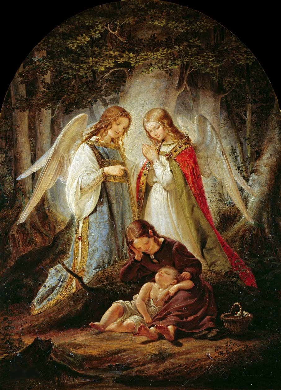 Aniołowie stróże, 1836. autorstwa Julius Huebner