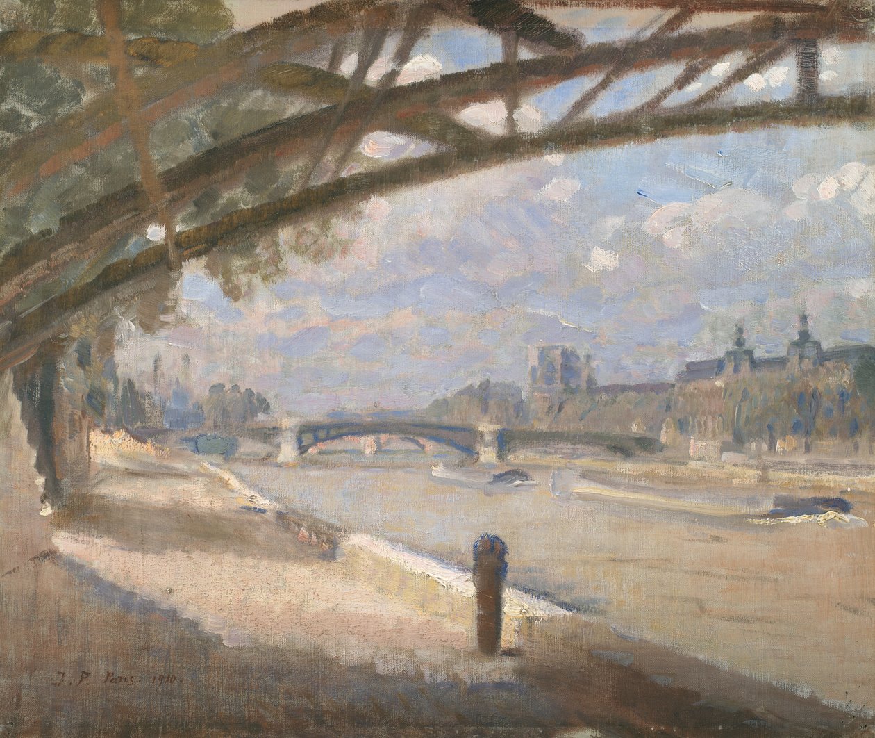 Pod Pont des Arts w Paryżu. Południe autorstwa Julius Paulsen
